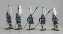5 Samurai Spearmen Charging with Tatami-do Armour & Sashimono Flags