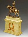 The Mounted Russian Officer on Large Equestrian Statue Plinth - Sandstone