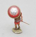 Marching Hoplite with Lion Head Shield Over Head