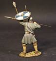 Saxon Fyrdman Defending with Arrows in Shield