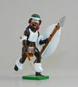 Zulu Warrior Running with Spear & Shield