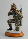 "Forward Observer" Kneeling Soldier on Radio with Binoculars