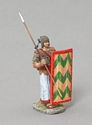 Advancing Egyptian Marine, Spear Resting on Shoulder - Yellow/Green Striped Shield