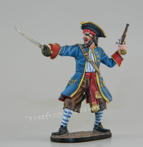 One Eyed Pirate with Cutlass and Flintlock