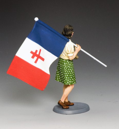 Figurine King & Country D-Day DD376 Liberation! Female Flagbearer - 54mm Plomb
