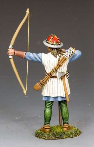 King & Country MK243 Archer Anglais – Figurine Plomb Peint, échelle 54mm, à Genoux Prêt