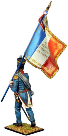 Figurine First Legion, Porte-drapeau 45e Régiment, échelle 1:32, Plomb Peint