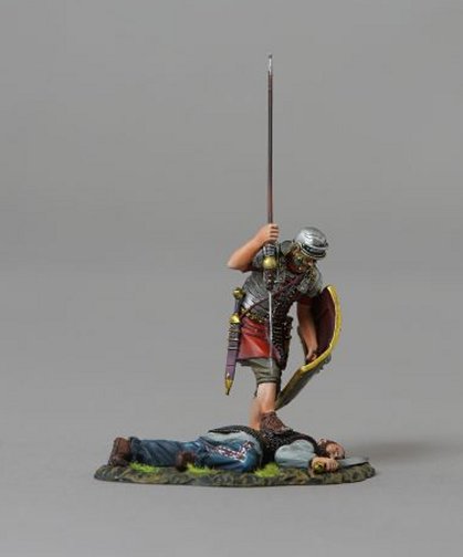 Thomas Gunn Roman Empire Rom120c 19th Legionaire Crouching Behind Green Shield for sale online 