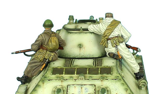 RUSSTAL031 Russian Infantry Winter Tank Riders Set #2 by First Legion 