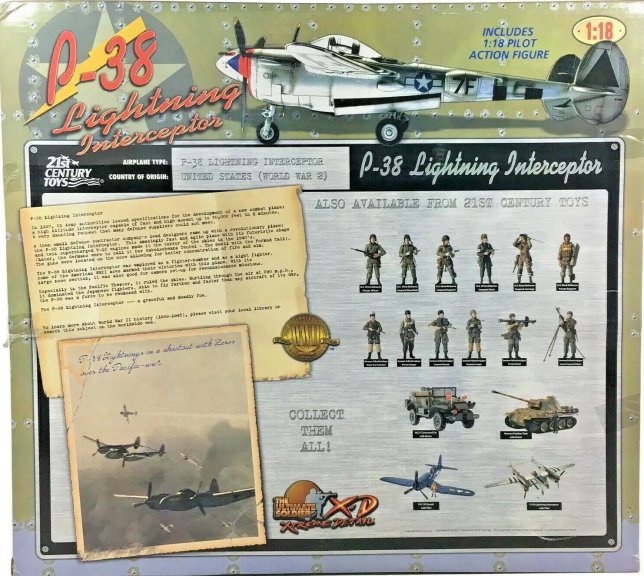 The Ultimate Soldier XD|1/18 Scale P-38 Lightning Interceptor|Die