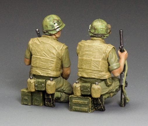 Figurine King & Country VN180 Kneeling Grunts - Soldat Plomb Peint Vietnam - Neuve